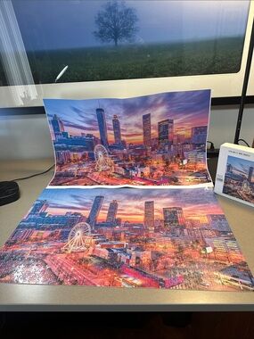 High Quality Wooden Interlocking Puzzle Cityscape with Letters on the back